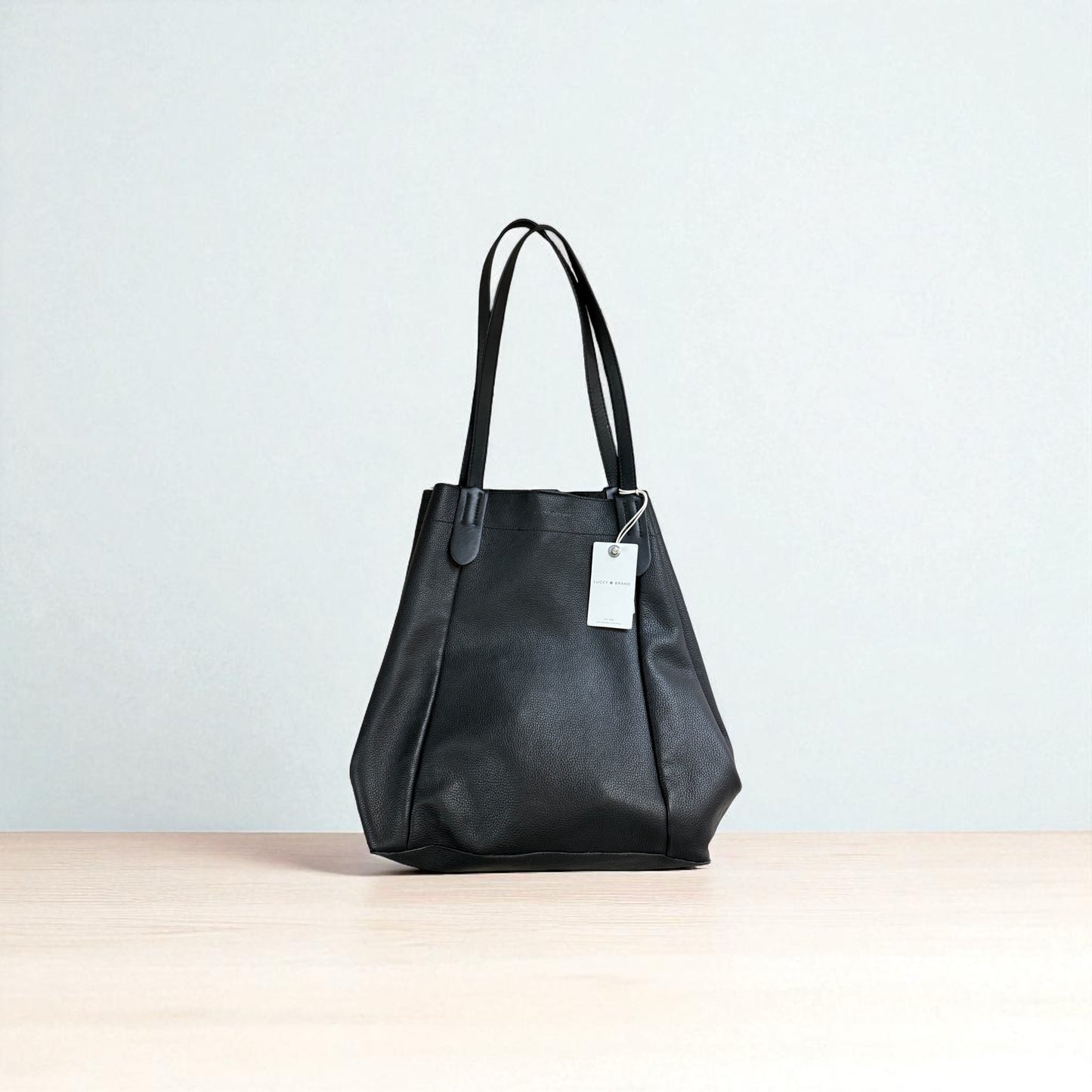 NWT lucky brand Black Leather Tote Bag