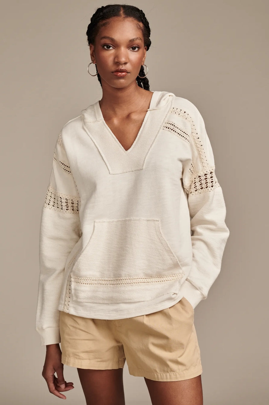 NWT luck brand Crochet Trim Baja Hoodie