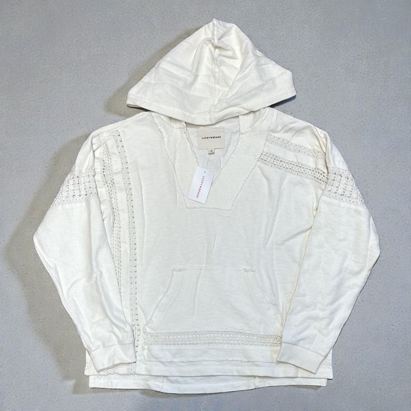 NWT luck brand Crochet Trim Baja Hoodie