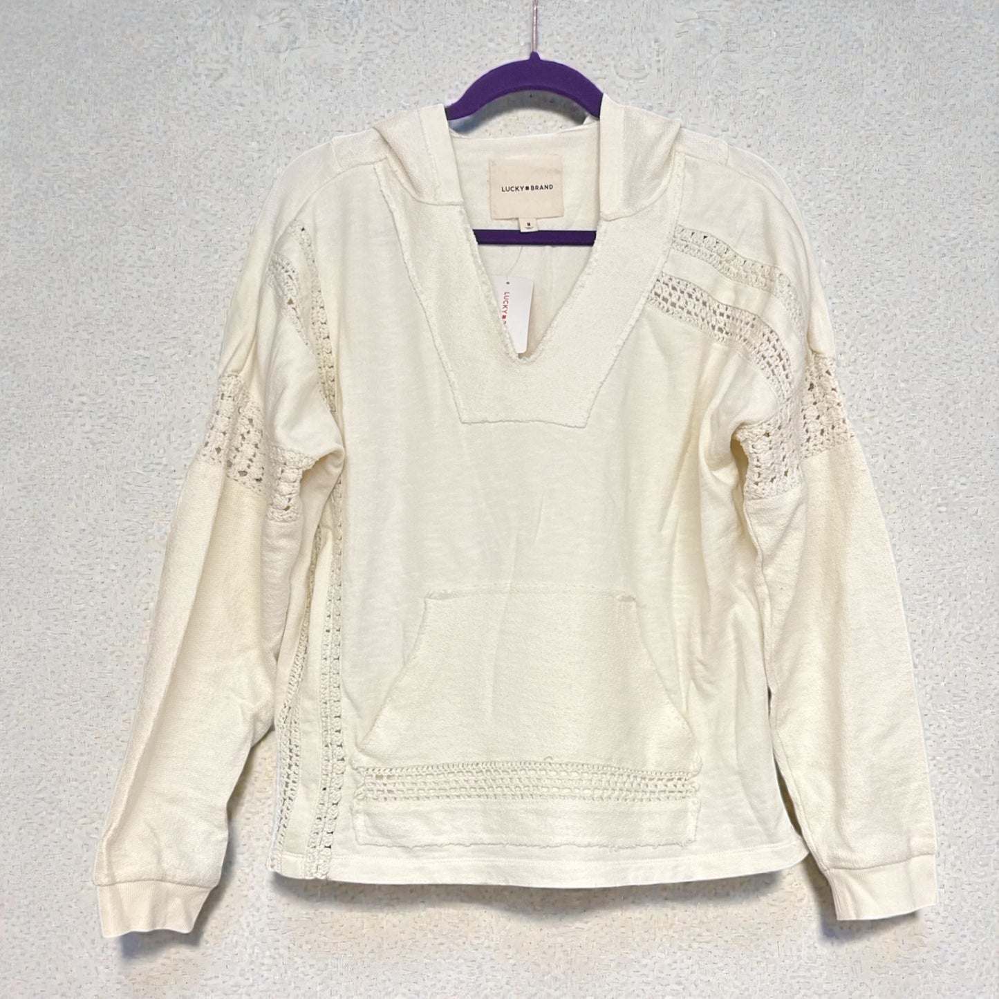 NWT luck brand Crochet Trim Baja Hoodie