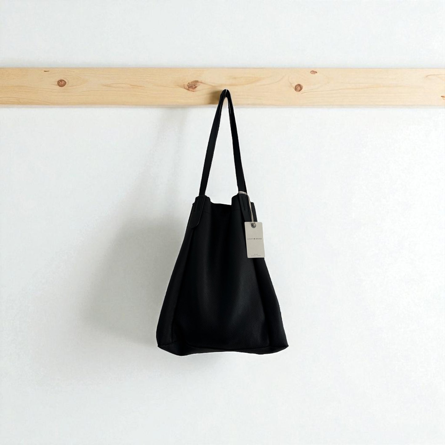 NWT lucky brand Black Leather Tote Bag
