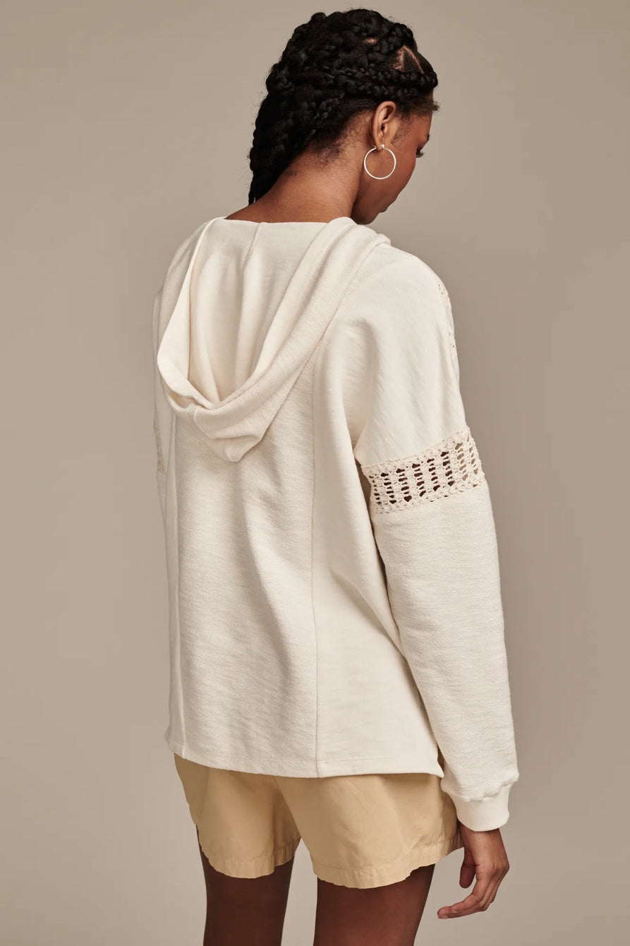 NWT luck brand Crochet Trim Baja Hoodie